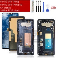 for LG V40 ThinQ v405 LCD Display Touch screen Digitizer Assembly For LG V50 5G ThinQ Screen +Frame Replacement Repair Parts 6.7