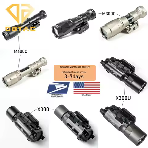 Tactical SF M300C M600C Metal Flashlight Strobe Scout Light X300 X300U Ultra Airsoft Hunting Weapons
