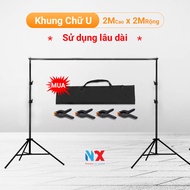 Khung treo Phông nền nền backdrop chữ U kích thước rộng 2m x cao 2m