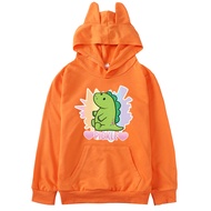 [In Stock] Cartoon Dinosaur Outfits Casual Autumn Cartoon Cotton Blend Girl Long-sleeved Kid's Clothes Anime Hoodies Boys Girls Pullover Top 103