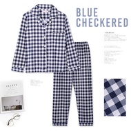 [Cloud Bazaar] Womens Pyjamas Gaya Kotak Kotak Checkered Baju Tidur Pyjamas Seluar Tidur Wanita paja