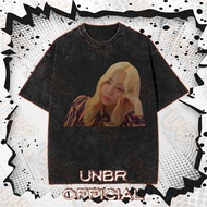 UNBR New American-style fashionable washed pure cotton T-shirt with Apink print