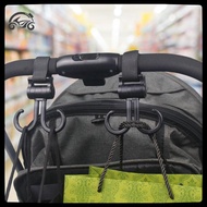 [8C11] Double Hook Baby Stroller Hanger 360-degree Rotation Adjustment Cart Hook and Loop Fastener S