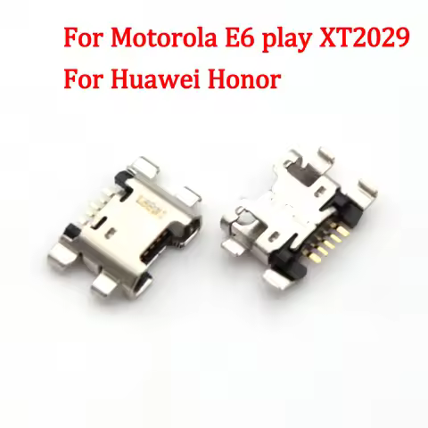 100pcs Micro USB Connector 5pin Charging Port Dock For Motorola E6 play XT2029 Huawei Honor Y6 Y9 Y5