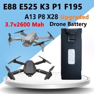E88 E88 Pro/ E99/ P12/ P7 Drone Replacement Battery 3.7V 2600mAh Rechargeable Lithium Battery
