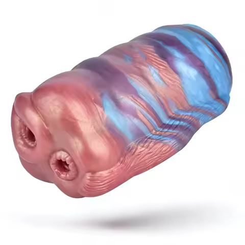 GEEBA Dual Hole Liquid Silicone Male Masturbator Realistic Vagina Creature Horse Pussy Man's Stroker