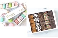 Bundle of 2 Macaron in Gift Box| Halal Certified &amp; Brownies 20 pcs (5 Flavours x 4pcs) | Halal Certified