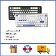 AULA/LEOBOG K81 GASKET Wireless Mechanical Keyboard 75% RGB Light Hot Swappable Custom Transparent K