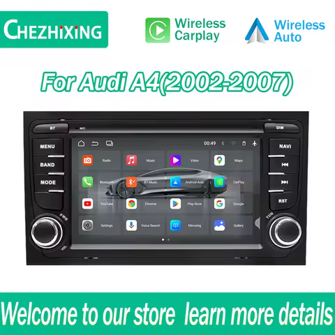 7inch Car Multimedia Player for Audi A4 2002-2007 with CarPlay Android Auto GPS NAV BT5.4 8GB+256GB