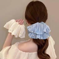 Classy Pearl Skirt Head Flower Swing Head Flower Scrunchy Hair Ring Head Rope 2025 New Style Head Ro