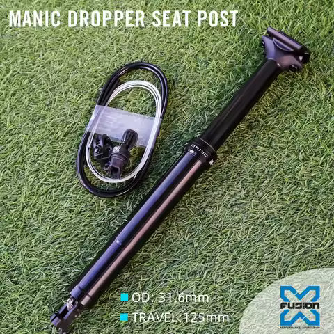 X-fusion Manic MTB Dropper Seatpost, 31.6MM Internel Cable Bike Seatpost, 125mm For Mountain Bike Gr