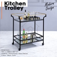 KITCHEN CART /KICHEN TROLLEY/BAR ROLLING SERVING CART/TEA TROLLEY/HOTEL TROLLEY/DINING CAR/BAR CART/GOLD KITCHEN TROLLEY/GOLD CART/TROLLEY