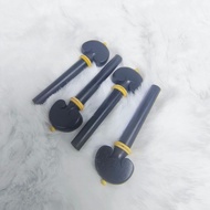 4/4 Violin Accessories Ebony Inlaid Boxwood Violin Axis String Button/String Axis/Piano Axis+String 