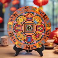 现货【Ready made inventory】八吉祥坛城摆件六字真言招财镇宅客厅玄关风水装饰圆盘 乔迁礼物Eight auspicious altar city ornaments six word