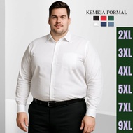KEMEJA Men's Plain Shirt Jumbo XXL XXXL White Long Sleeve Shirt 5XL 7XL 9XL