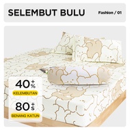 ORANGE Sprei Set Sarban Sargul Murah Tinggi 25CM 120 /160 /180X200 Sprei Aesthetic Korean Style Adem