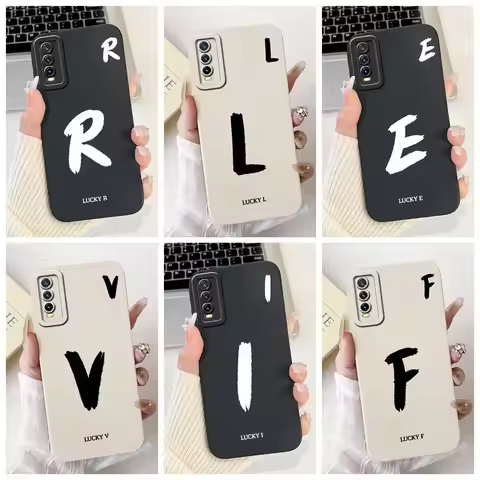 For Vivo Y20 V2029 Y20i V2027 V2032 Y20s Back Cover For Vivo Y20i Case Simple Fashion A-Z Letter Pat