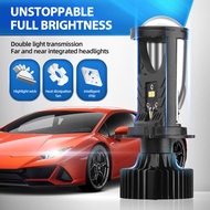 Y6D H4 LED Projector Headlight Bulbs Bi LED Lens Projector with Fan H4 Mini Projector Lens Headlight