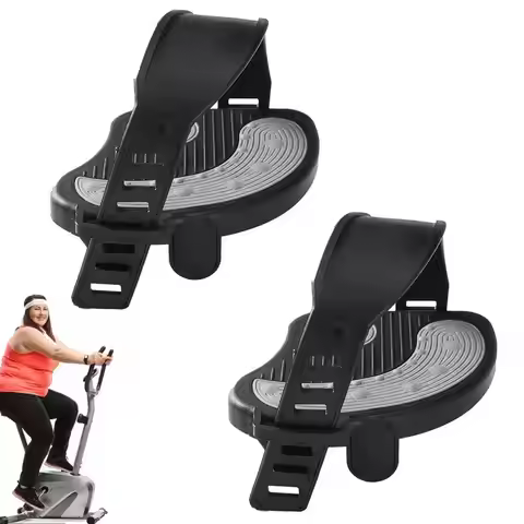 Exercise Bike Pedals 9/16 Universal Bike Pedal With Straps Spin Exercise Bike Pedal Non-Slip For Leg