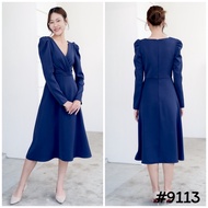 [LUXURY707] VG9113 : เดรสคอวี ทรงสุภาพ