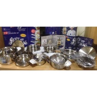 19 pcs vichelena 304 surgical stainless cookware set international brand waterless cooking
