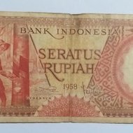 Uang kertas lama Indonesia Rp 100 tahun 1958