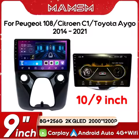 Android 13 Car Radio For Toyota Aygo Peugeot 108 Citroen C1 2016 - 2020 Auto Multimedia Player Stere