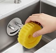 Rust-proof Anodized Aluminum Smiley Face Scrub Sponge Holder, Suction Cup Installation kitchen Sink 