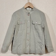 [Used Japanese] SilkJacket, brand J.A.N.E M.O.R.E, turtleneck, moss gray, high quality, size M/L, co