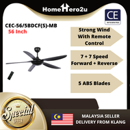 CE INTEGRATED CEILING FAN 56" DC MOTOR 7 SPEED FORWARD AND REVERSE CEC-56/5BDCF(S)-MB / CEI / Kipas 