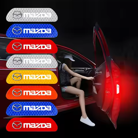 4Pcs Car Door Sticker Safety Warning Reflective Mark For Mazda 3 6 2 5 CX-5 CX-30 CX-50 CX-90 CX-8 B