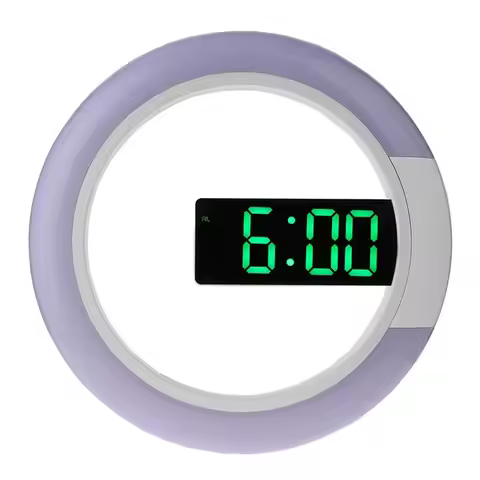 M45K-1Set LED Digital Wall Clock Digital Display Temperature 7 Colors 3D Bedroom Living Room Decorat