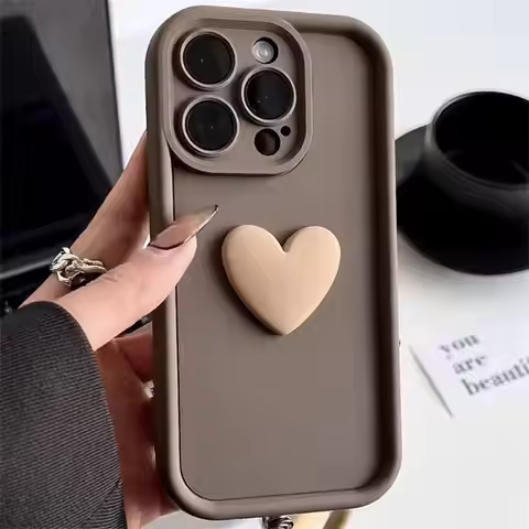 3D Love Heart Solid Color Case for Xiaomi Redmi Note 13 12 4G 8 9 11 10 13 Pro Plus 5G 9S 12S Redmi 