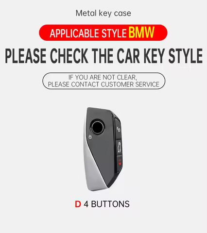 NEW Metal Leather Car Key Case Cover For BMW 218i 220i 740i 760i 5-Series G60 X1 X2 X5 X6 X7 IX1 IX2
