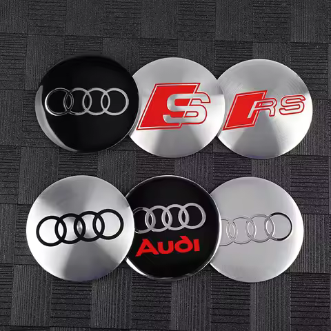 4Pcs 56MM Car Emblem Wheel hub Center Cap Sticker For Audi A1 A2 A3 A4 A5 A6 A7 A8 Q5 Q7 C8 B8 C6 RS