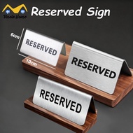 【SG】Reserved Sign Restaurant Stainless Steel Table Sign Double Sided Reserved Booked Stand Sign