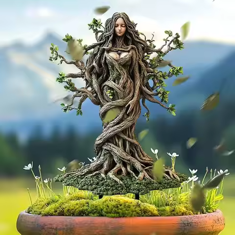 2D Charming Acrylic Fairy Pottery Decoration Waterproof Wear-resistant Enchanting Forest Garden Pile