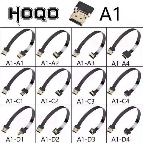 A1 Ultra Thin Flat FPV HDMI-Compatible Cable Flexible Mini HDMI to Micro HDMI Ribbon Wire 30cm Short