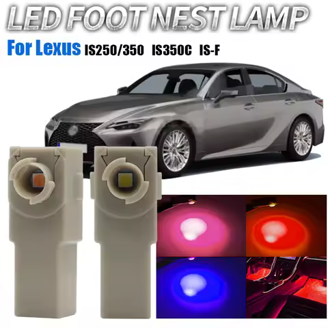 2Pcs Car Interior LED Signal Light Foot Ambient Indoor Footwell Bulb Foot Nest Lamps Red White For L