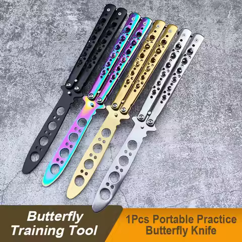 Portable Practice Butterfly Knife CSGO Balisong Trainer Stainless Steel Pocket Foldable Knife Traini
