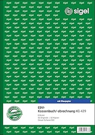 Sigel KG429 EDV Accounting Book with Copy Paper, Tax Rail 300 A4 2 x 50 Sheets with Blue Carbon Pape