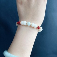 白玉菩提 緬甸玉翡翠 蓮花 帝王硃砂 增福報 手鍊 禮物 平