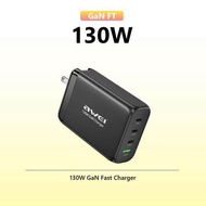 【เครื่องหมายความปลอดภัย211447-11】Awei PD19 UK 140W 130W 100W GaN Wall Charger 4พอร์ต QC Fast Charger Type C 100W USB A 30W พร้อม US UK EU Plug Safe Travel Charger Charger สำหรับ apple Samsung S22 Ultra Huawei P40 iPhone 13 12 Pro Max แล็ปท็อป iPad