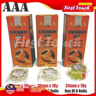 AAA Stationery Tape Transparent Tape Cellophane Tape12mm,18mm,24mm x 18yards Small