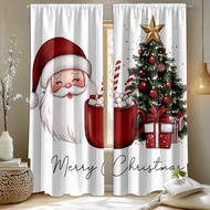 2pcs Christmas Santa Claus, Christmas Tree, Star Topper, Pine Tree, Gift Box, Coffee Cup Pattern Dig