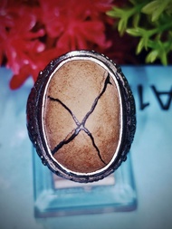 cincin batu akik pamor tapak jalak sengkal timbul asli original Jawa Barat