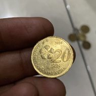 koin kuno Malaysia 20 sen tahun 2014