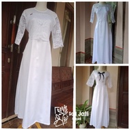 Ready !!! Long Dress Sidi  Gaun Putih Panjang Brokat Terbaru diskon