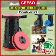GEESO Telescopic Stool Portable Foldable Extendable Camping Travel Outdoor Sport Folding Chair Seat 