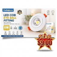 PERKUNAS 6W LED COB EYE BALL Downlight Round Recessed Ceiling Light Lampu Siling Tanam Jimat 
